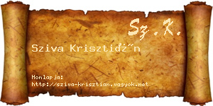 Sziva Krisztián névjegykártya